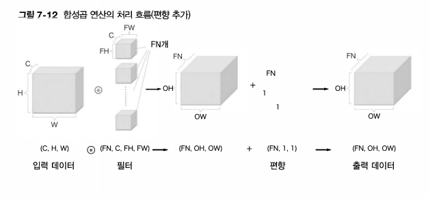 3차원 합성곱 다수의 필터 + 편향